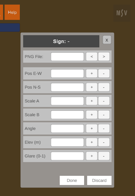 Signs Editor Interface