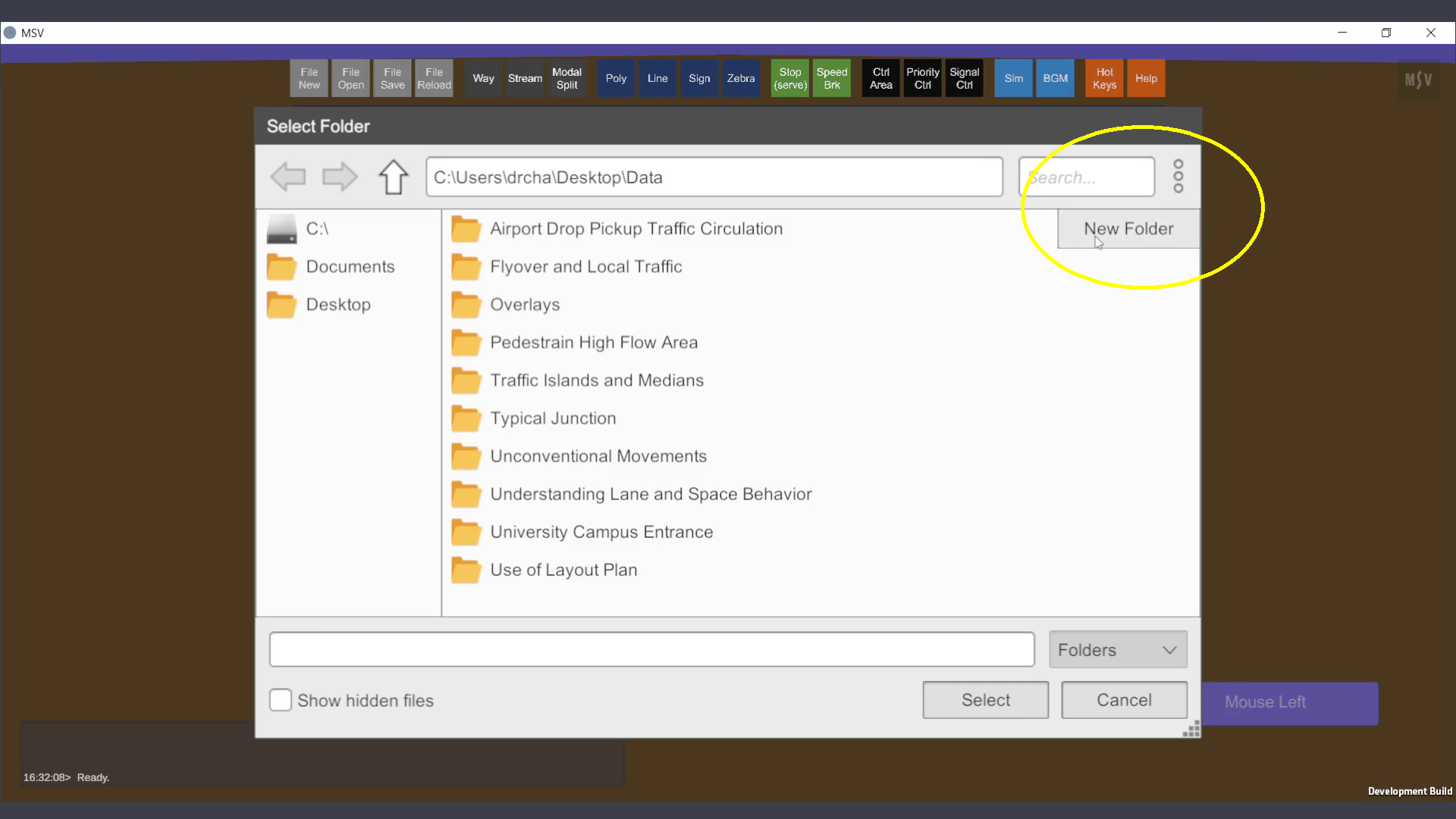 New Folder Text Field