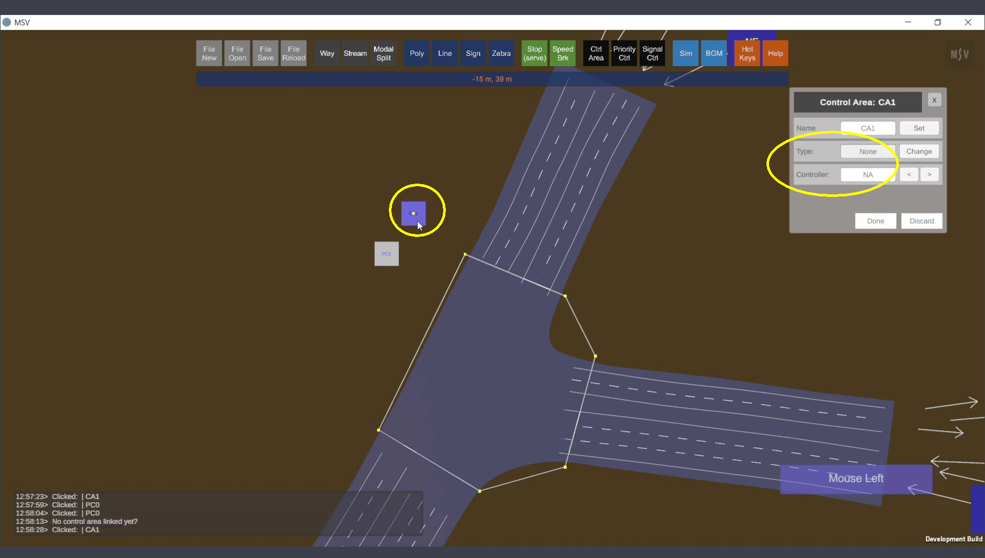 Control Area default setting