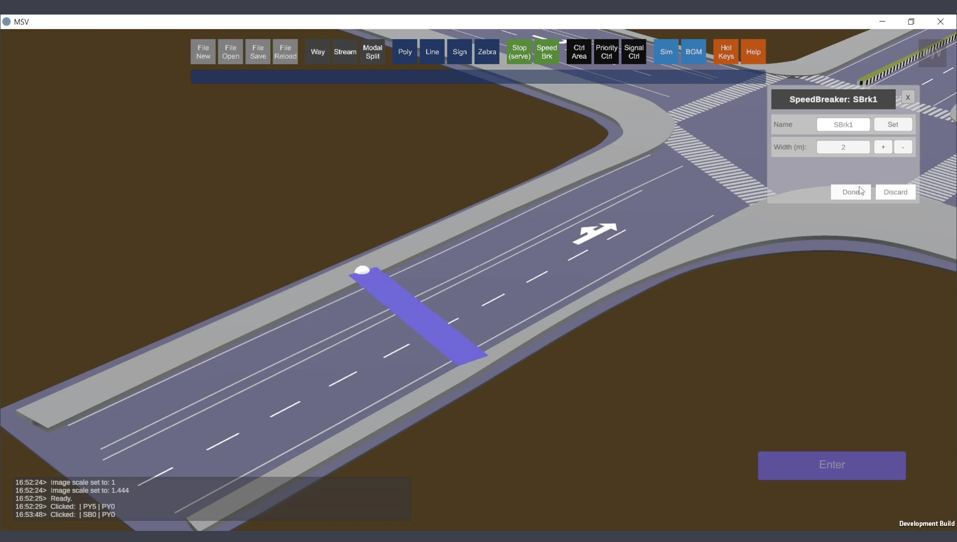 Set Name and Width for Speed Breaker
