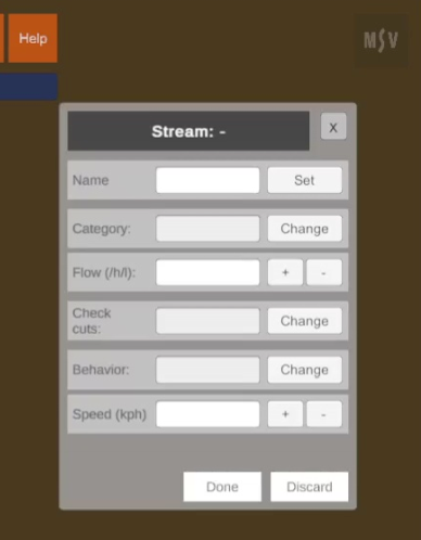 Input Fields in Stream Editor
