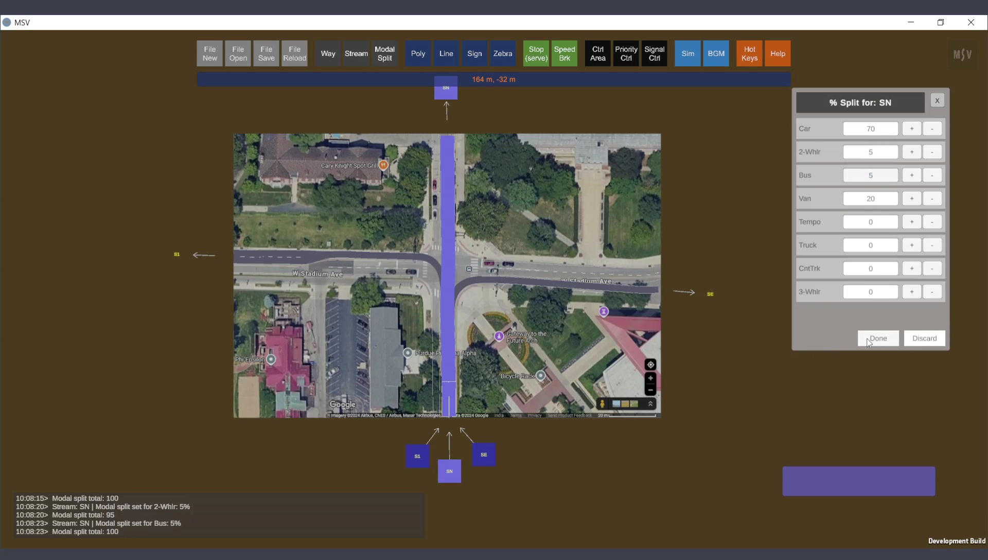 Modal Split Values