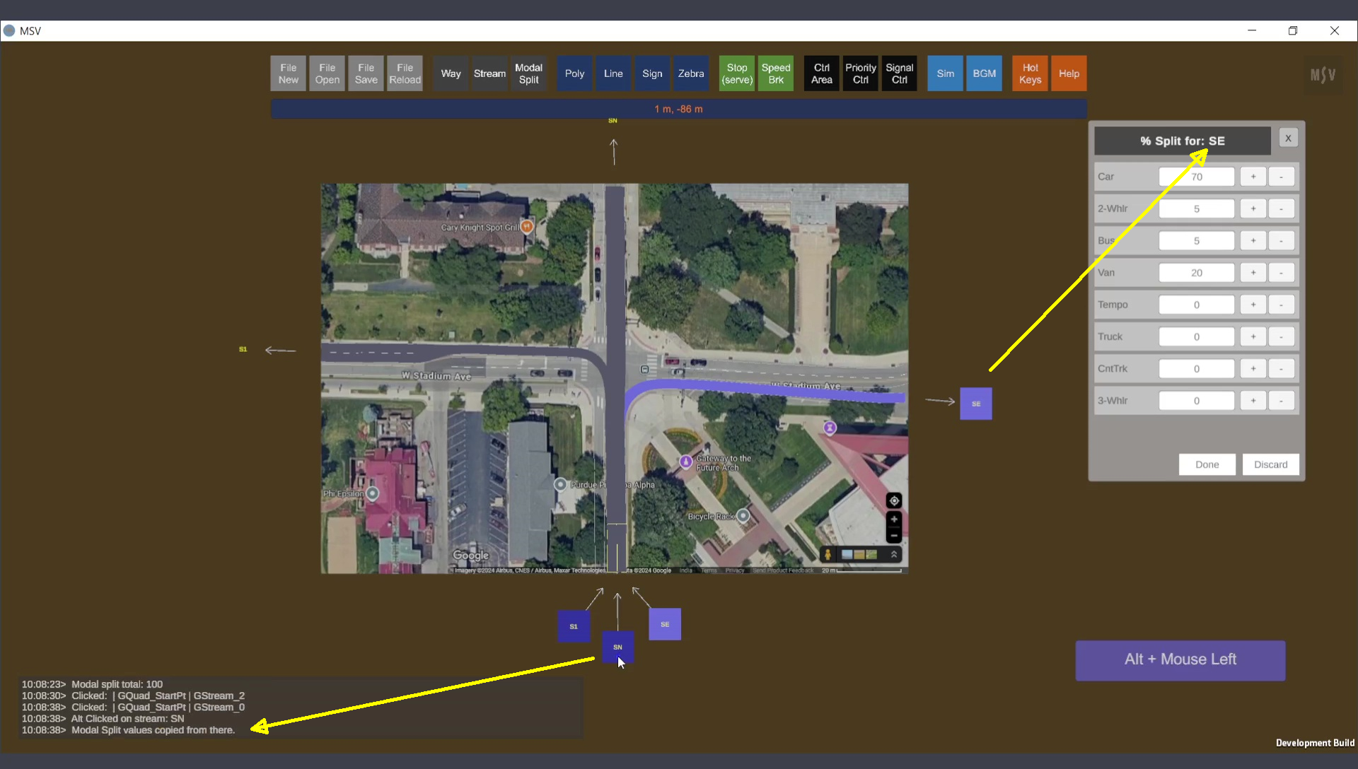 Copy Modal Split Values