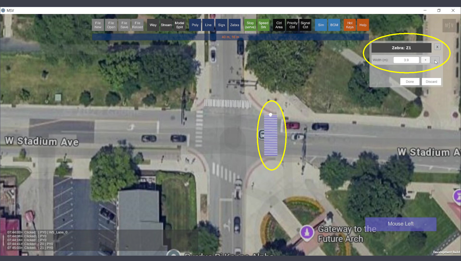 Adjusting Width of Zebra Crossing